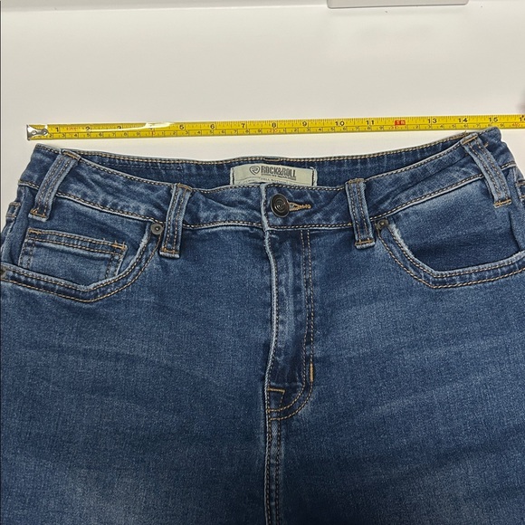 Rock & Roll Denim Women's Classic Blue Bell Bottom/Flared Stretch Jeans - Picture 5 of 8